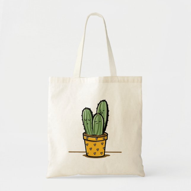 Tote Bag Cute Cactus Avec Différentes Émotions (Devant)