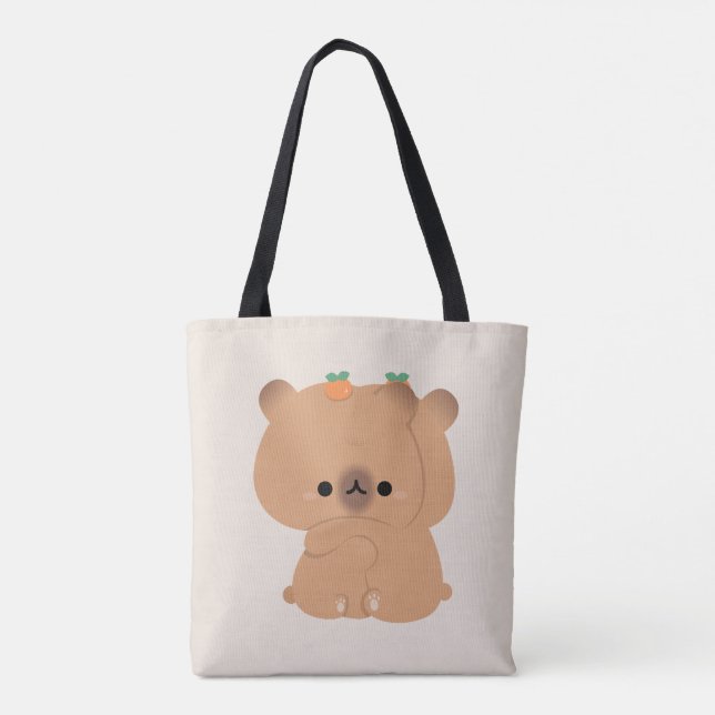 Tote Bag Cute Capybara Couple (Dos)