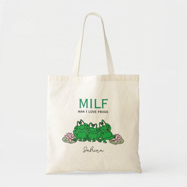 Tote Bag Cute Cartoon - Man I Love Frogs (Devant)