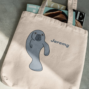 Tote Bag Cute Cartoon Manatee Personnalisé