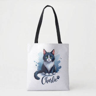 Tote Bag Cute Cat Artwork Tote – Gift for Cat Lovers