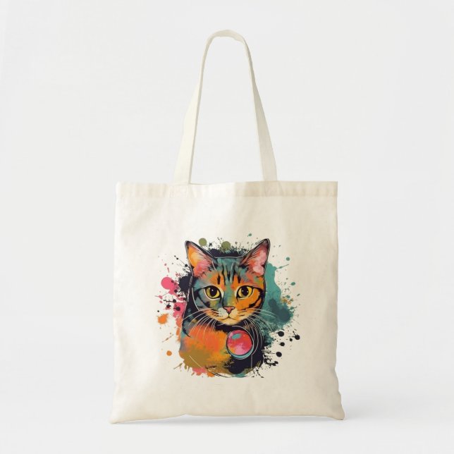 Tote Bag cute cat design  (Devant)