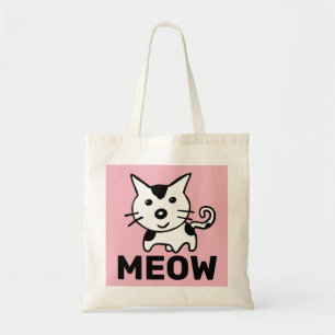 TOTE BAG CUTE CAT FOURRE-TOUT ROSE MEOW (PURSE)