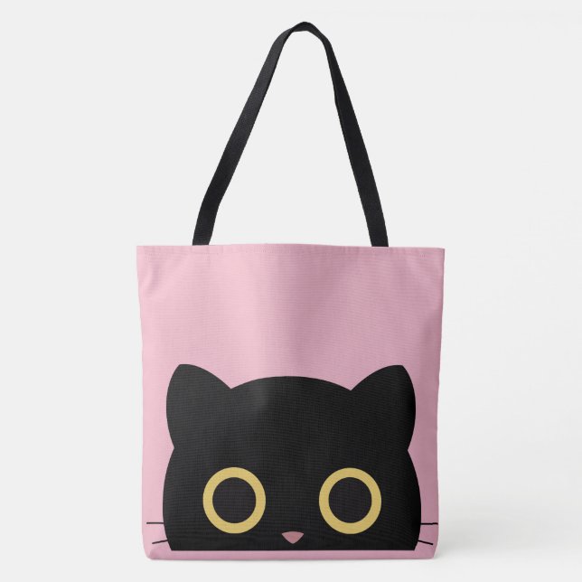 TOTE BAG CUTE CAT PEEKING PURTES TOTES (Devant)
