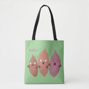 Tote Bag Cute chantant des patates douces caricaturales lég