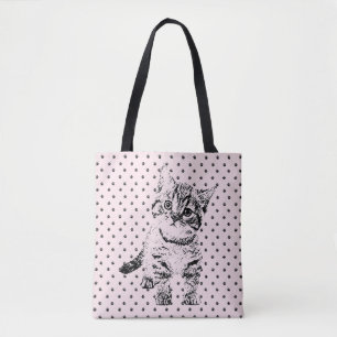 Tote Bag Cute chat chaton empreinte de patte tout-en-un r
