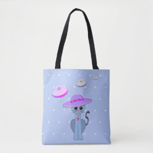 Tote Bag Cute Chat dans un Casquette
