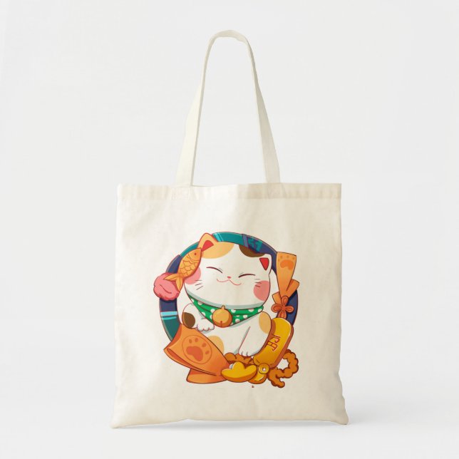 Tote Bag Cute Chat Lucky (Devant)