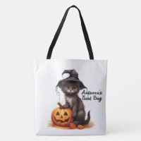 Cute chat noir personnalisé et Citrouille
