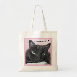 Tote Bag Cute Chat Noir Pink Blanket Photo I Lote Chats