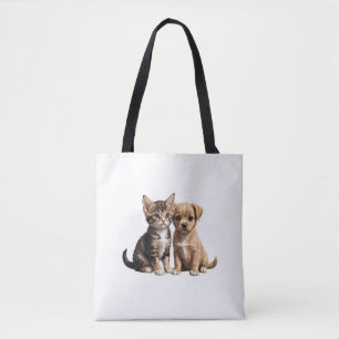 Tote Bag Cute chaton et chiot