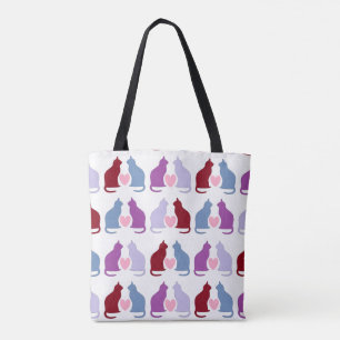 Tote Bag Cute Chats et Coeurs Motif