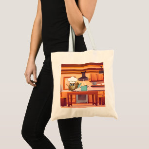 Tote Bag Cute Chef Owl Cuisine en cuisine
