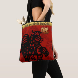 Tote Bag Cute Cheval Chinois Nouvel An Zodiac Anniversaire
