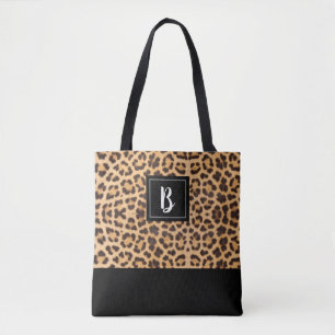Tote Bag Cute Chic Leopard Poster de animal Brown Noir init