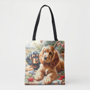 Tote Bag Cute Cocker Peinture Espagnole