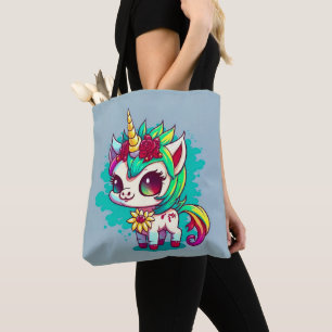Tote Bag Cute Colorful Magic Creature Unicorn Artwork