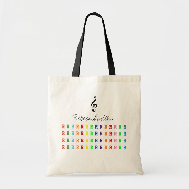 Tote Bag cute colors personalized (Devant)