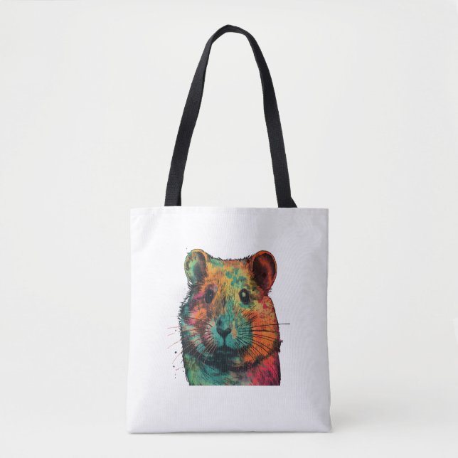 Tote Bag cute colour full hamster art design  (Devant)