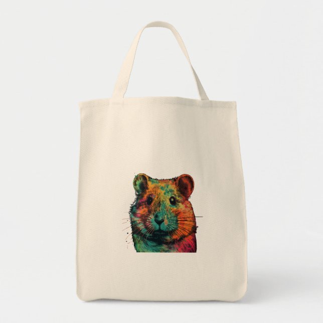 Tote Bag cute colour full hamster art design  (Devant)