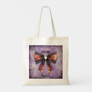 Tote Bag Cute Coquette Bow Vibes Fantômes Personnalisé Hall