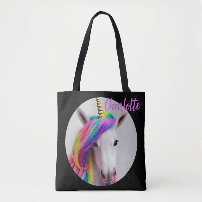 Tote Bag Cute couleur Unicorn Girly (Devant)