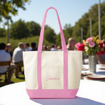Tote Bag Cute Custom Bridesmaid Cadeau rose<br><div class="desc">Vous cherchez un cadeau sucré et sentimental pour vos demoiselles d'honneur ? Ne cherchez pas plus loin que notre mignonne Sac fourre-tout-cadeau Bridesmaid personnalisé rose! Réalisée à partir de matériaux de qualité, cette fourre-tout est à la fois design et pratique. Ajoutez une touche personnelle en customisant chaque sac avec leur...</div>