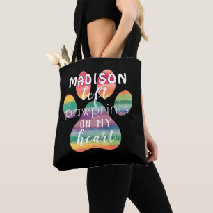 Tote Bag Cute Custom Rainbow Bridge Empreintes de pattes su