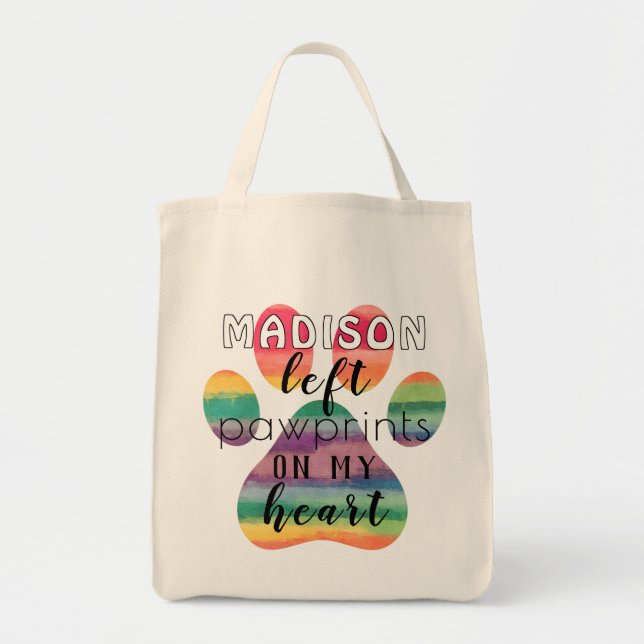 Tote Bag Cute Custom Rainbow Bridge Empreintes de pattes su (Devant)