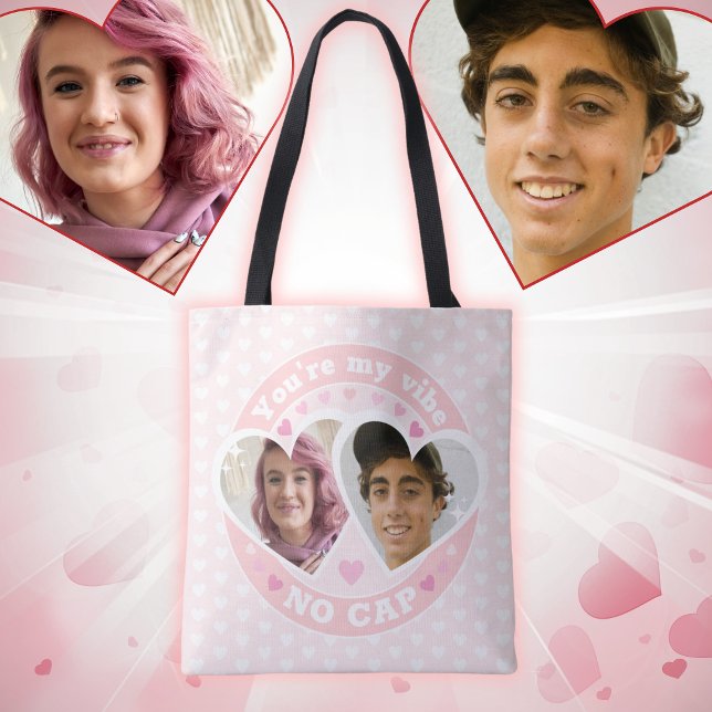 Tote Bag Cute Custom Valentines Photo (Créateur téléchargé)