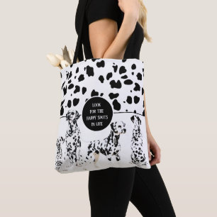 Tote Bag Cute Dalmatienne, en noir et blanc, des endroits h