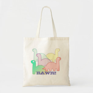 Tote Bag Cute Dinosaures Pastel Coloré