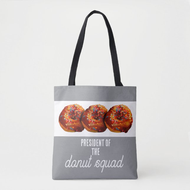 Tote Bag Cute Donut Squad Donuts With Sprinkles On Gray  (Devant)