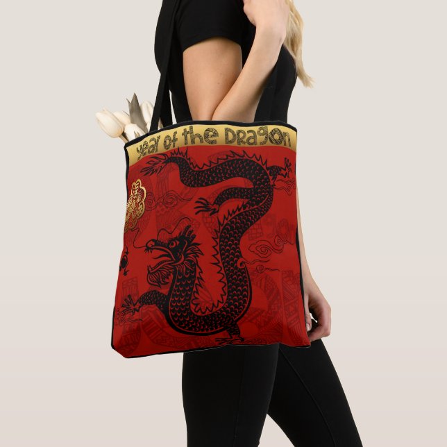 Tote Bag Cute Dragon Chinois Nouvel An Zodiac Anniversaire  (De près)