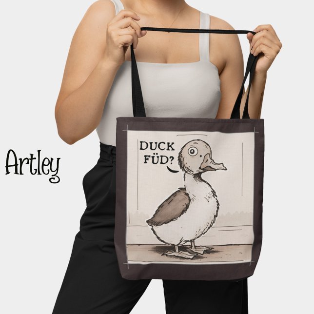 Tote Bag Cute Duck, Drôle Duck Plaisanter (Créateur téléchargé)