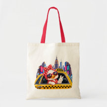 Cute Duck Girl in New York Taxi Travel Sticker