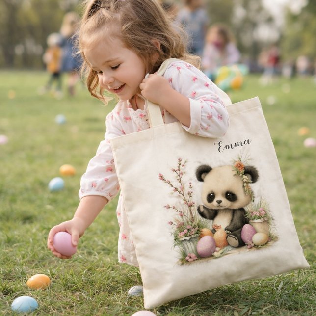 Tote Bag Cute Easter Panda Illustration  (Créateur téléchargé)