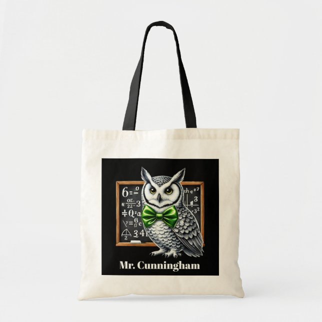 Tote Bag Cute Enseignant doit ajouter nom personnalisable (Devant)