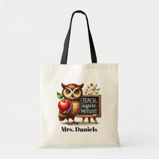 Tote Bag Cute Enseignant doit ajouter nom personnalisable