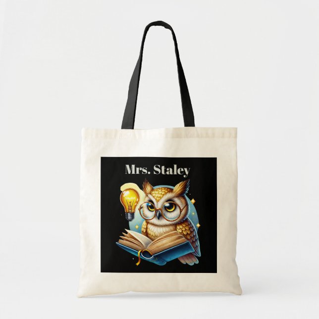 Tote Bag Cute Enseignant doit ajouter nom personnalisable (Devant)