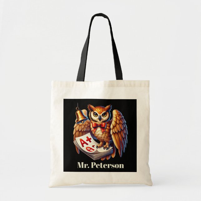 Tote Bag Cute Enseignant doit ajouter nom personnalisable (Devant)