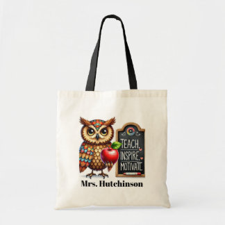 Tote Bag Cute Enseignant doit ajouter nom personnalisable