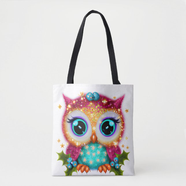 Tote Bag Cute et adorable Kawaii Baby Owl (Devant)