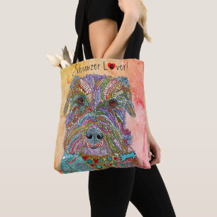 Tote Bag Cute et coloré Schnauzer Lover  