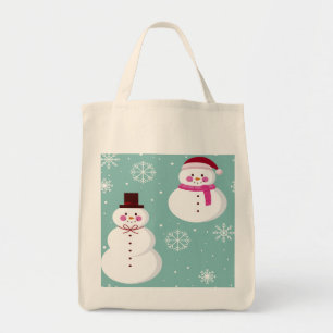 Tote Bag Cute Festif Hiver Rose Frosty Snowman