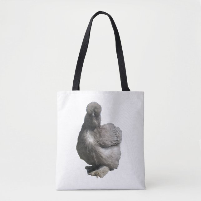 Tote Bag Cute Fluffy Rare race Bleu Silkie Poulet (Devant)