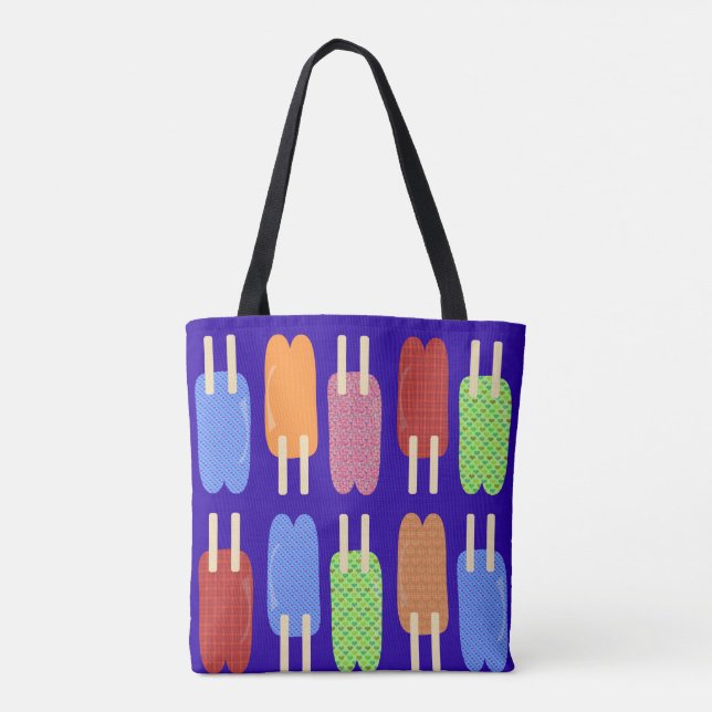 Tote Bag Cute Frozen Pops Sweet Treat Dessert Motif (Dos)