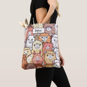 Tote Bag Cute Funny Alpacas Llama Motif Personnalisé