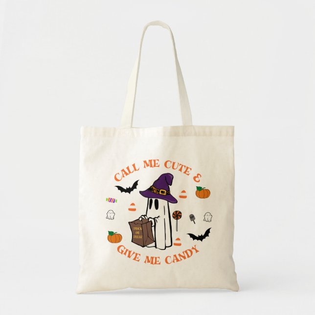 Tote Bag Cute Ghost Halloween Fourre-tout (Devant)