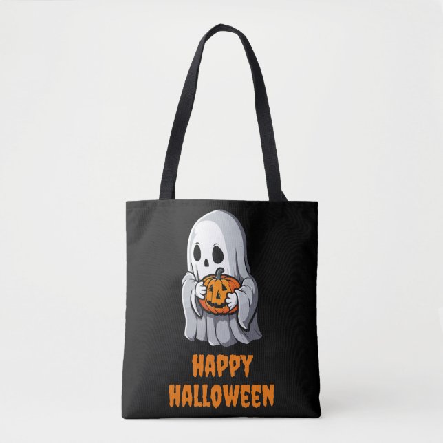 Tote Bag Cute Ghost Happy Hallowen (Devant)